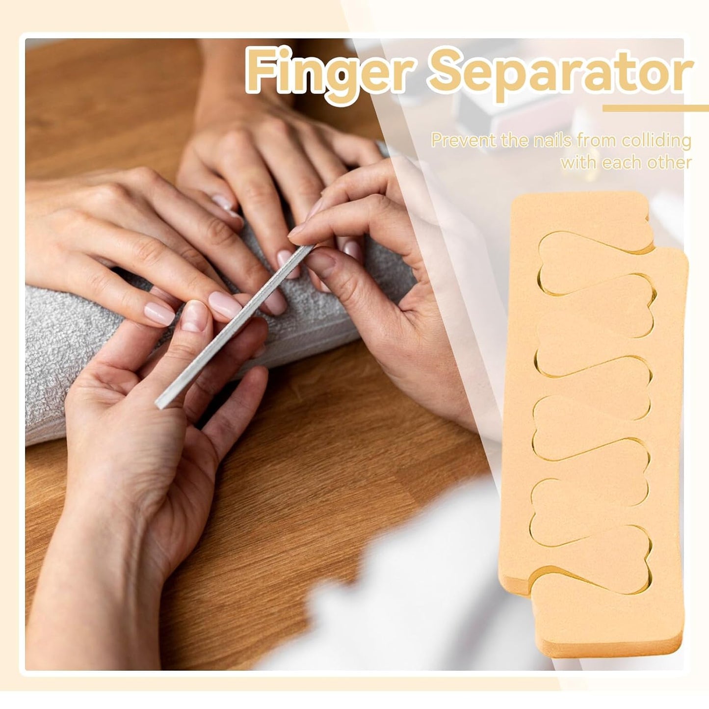 100PCS Sponge Toe Separator, Soft Toe Spreader Nail Art Finger Separator Divider Spacer Manicure Pedicure Tool for Nail Polish (Orange)-FemmiqueWomen