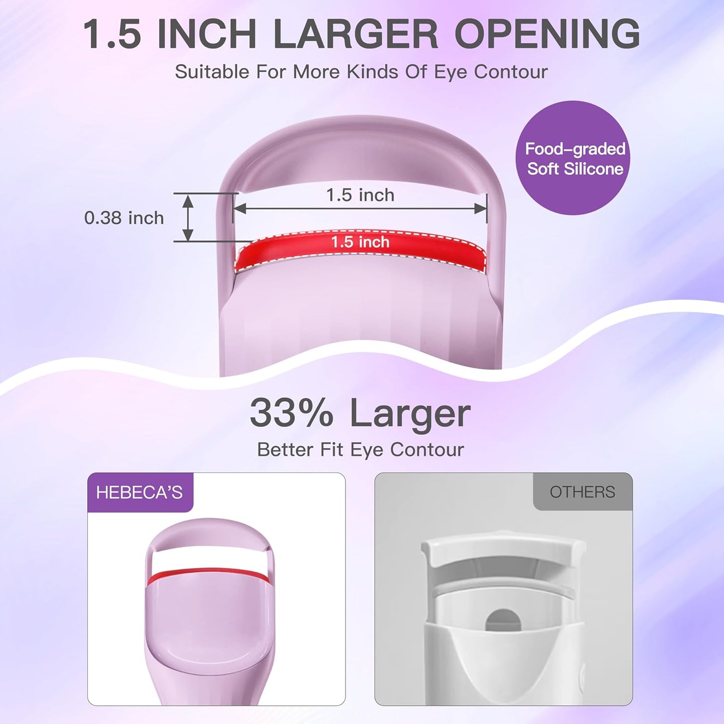 Heated Eyelash Curler Professional - Eye Lashes Curler with Innovative Heating Silicone, Electric Eyelashes Curler with 600mAh Rechargeable Battery EC4001 (Voilet)-FemmiqueWomen