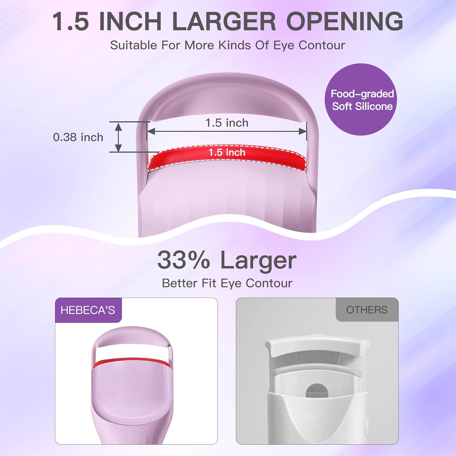 Heated Eyelash Curler Professional - Eye Lashes Curler with Innovative Heating Silicone, Electric Eyelashes Curler with 600mAh Rechargeable Battery EC4001 (Voilet)-FemmiqueWomen