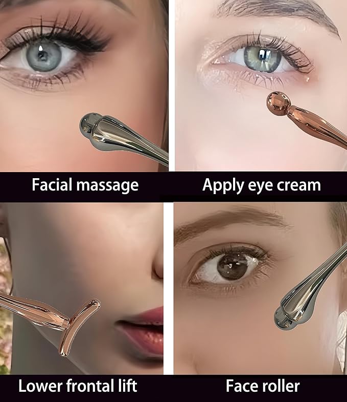 3PCS Eye Cream Applicator Tool Eye Roller for Puffy Eyes Face Roller Massage Tools-FemmiqueWomen