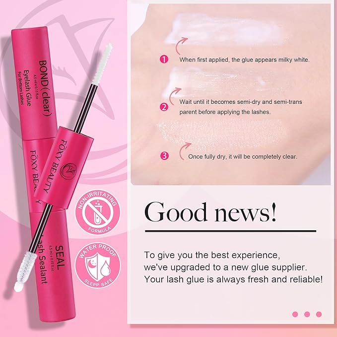 Nova Lash Clusters Kit - 360 pcs Lash Clusters Natural Look Invisible Band Eyelash Clusters Lash Extension Kit with Bond and Seal 0.07D D Curl WideSpan Cluster Eyelash Extension Kit 8-16mm DIY at Home-FemmiqueWomen