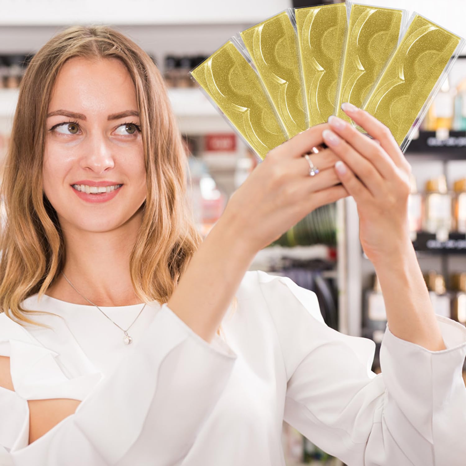 Empty Lash Boxes, 30 Pack Customizable False Eyelash Packaging Cases Bulk Storage Containers, Premium Display and Protection (Gold)-FemmiqueWomen