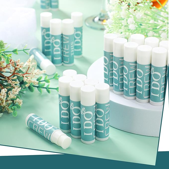 24 Pcs Bachelorette Lip Balm I Do Crew Wedding Party Gifts Bachelorette Lip Balm Gift Wedding Favors for Bachelorette Wedding Party Guest Supplies (Green)-FemmiqueWomen