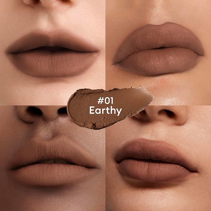 ITY Velvet Matte Finish Lip Stain-Mousse Textured Lip Clay, Red Shade, Conceals Lip Lines, Rich Pigment Lip Tint Lipsticks, 0.14 oz (4g) in Earthy, Ginger.-FemmiqueWomen