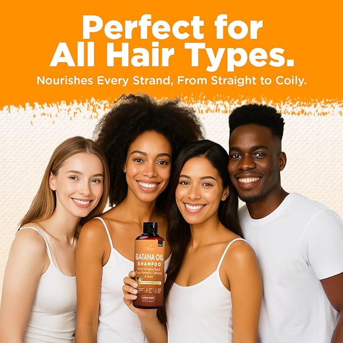 Batana Oil Shampoo for Hair Growth, Aloe Vera Leaf Juice, Saw Palmetto, Caffeine, Hydrolyzed Rice Protein, Pumpkin Seed, Castor & Rosemary Oils, 8-in-1 Natural Formula (10.15 fl oz Citrus Scent)-FemmiqueWomen