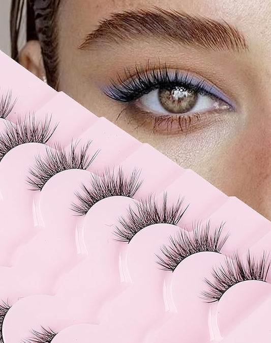 Onlyall Half Eyelashes Corner Lashes Natural Lashes Half Lashes Wispy End Lashes Corner Eyelashes 3/4 Lashes 7 Pairs C19-FemmiqueWomen