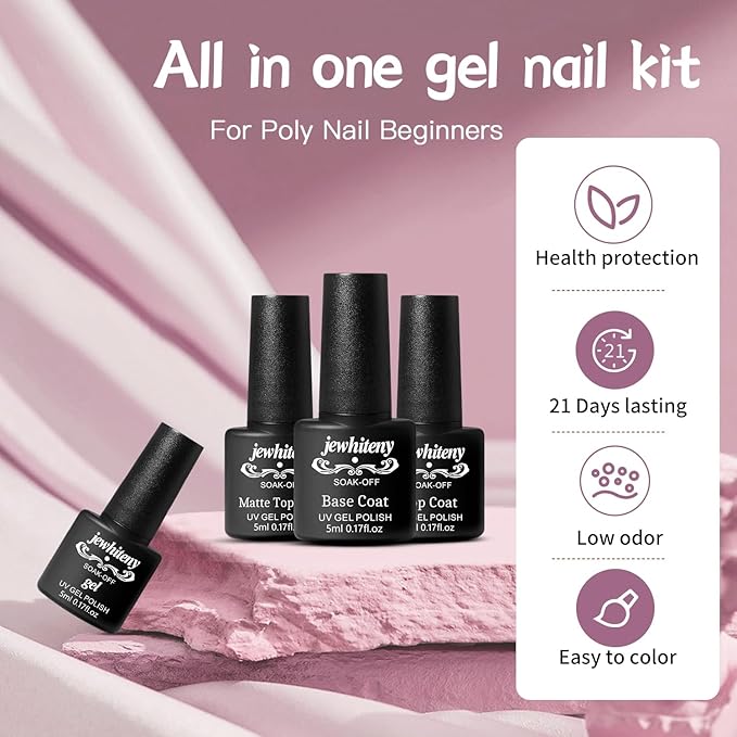 JEWHITENY 27 Colors Nail Polish Kit with U V Light, U V LED Nail Dryer Lamp Curing Gel Nail Polish Set Popular Gel Polish Set DIY at Home, Nail Manicure Tools-FemmiqueWomen