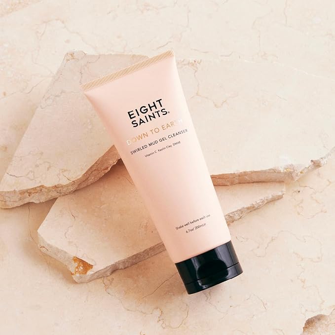 Eight Saints Down To Earth Mud Gel Face Wash, Natural and Organic, Gentle and Effective Daily Anti Aging Facial Cleanser, Makeup Remover, Nourishing and Hydrating Face Cleanser, 6.7 Ounces-FemmiqueWomen