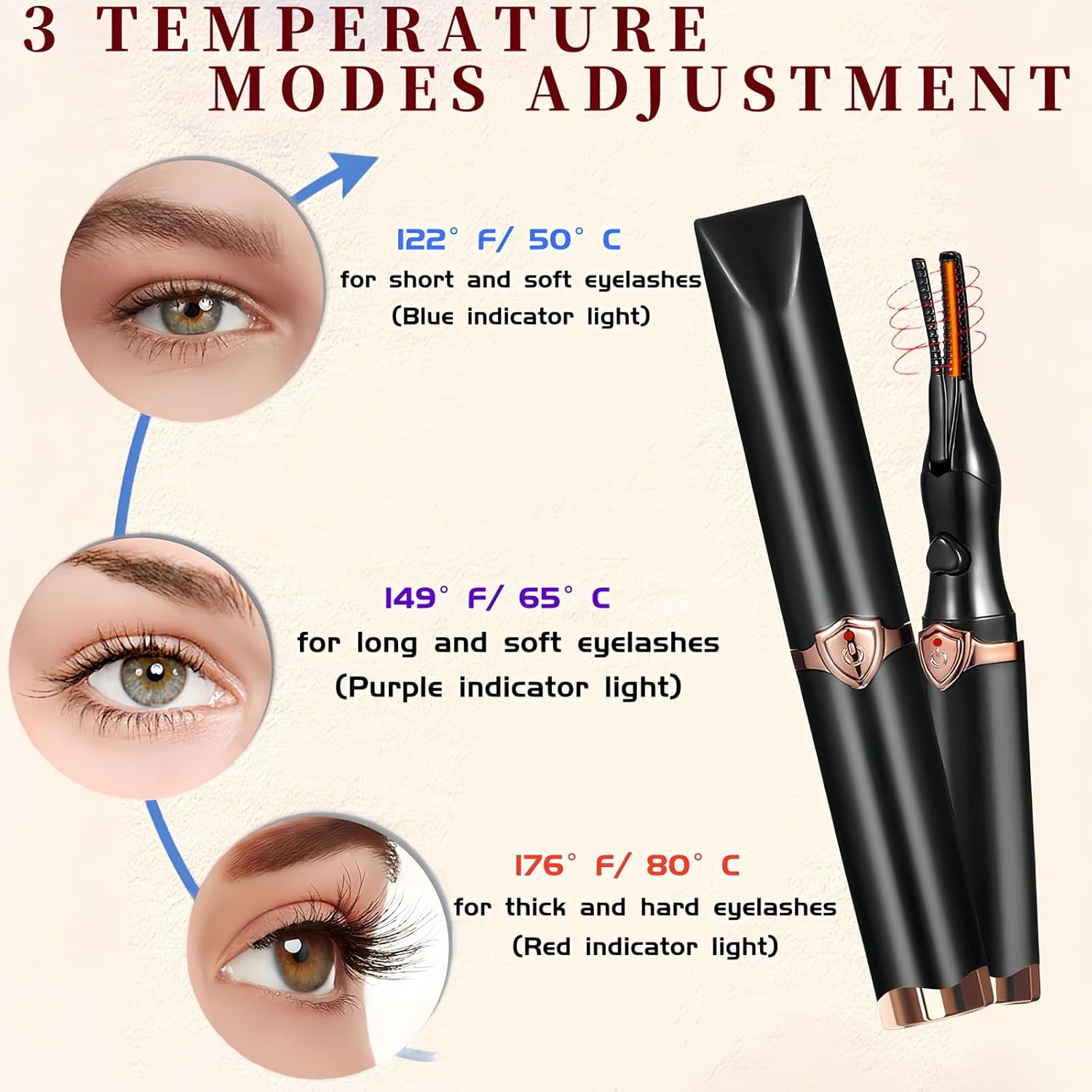 Heated Eyelash Curler - 2 in 1 Clip-Type Eyelash Curlers - Electric Eyelash Curler Rechargeable for 24H Long Lasting, 3 Heating Modes, 8S Fast Heating, Makeup Tool Gifts for Women Girls, Black-A-FemmiqueWomen