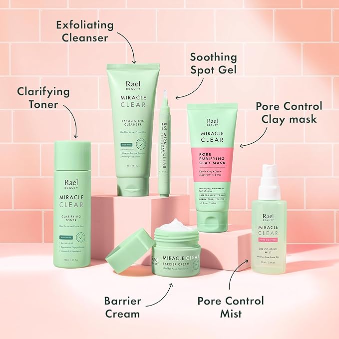 Rael Blackhead Remover, Miracle Clear Clay Mask, Exfoliating Face Wash, Pore Minimizer, Gentle and Hydrating, with Tea Tree, Vegan, Korean Skin Care (3.3 fl oz)-FemmiqueWomen