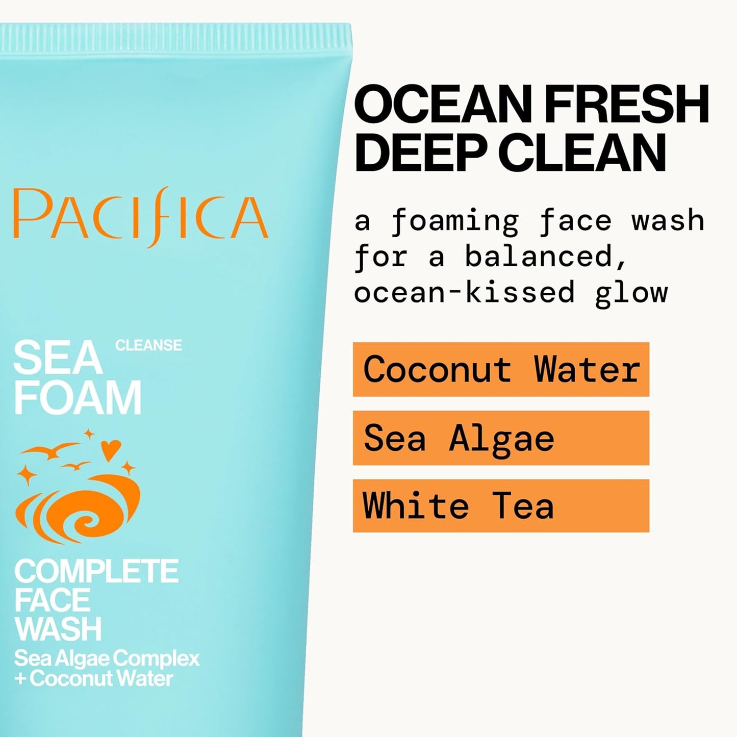 Pacifica Face Wash - Sea Foam Mini Travel Size, Skincare, Daily Gentle Foaming Cleanser, Makeup Remover, Face Cleanser, Skin Care, For Combination and Oily Skin, Vegan, 1.4 fl oz (1 Count)-FemmiqueWomen