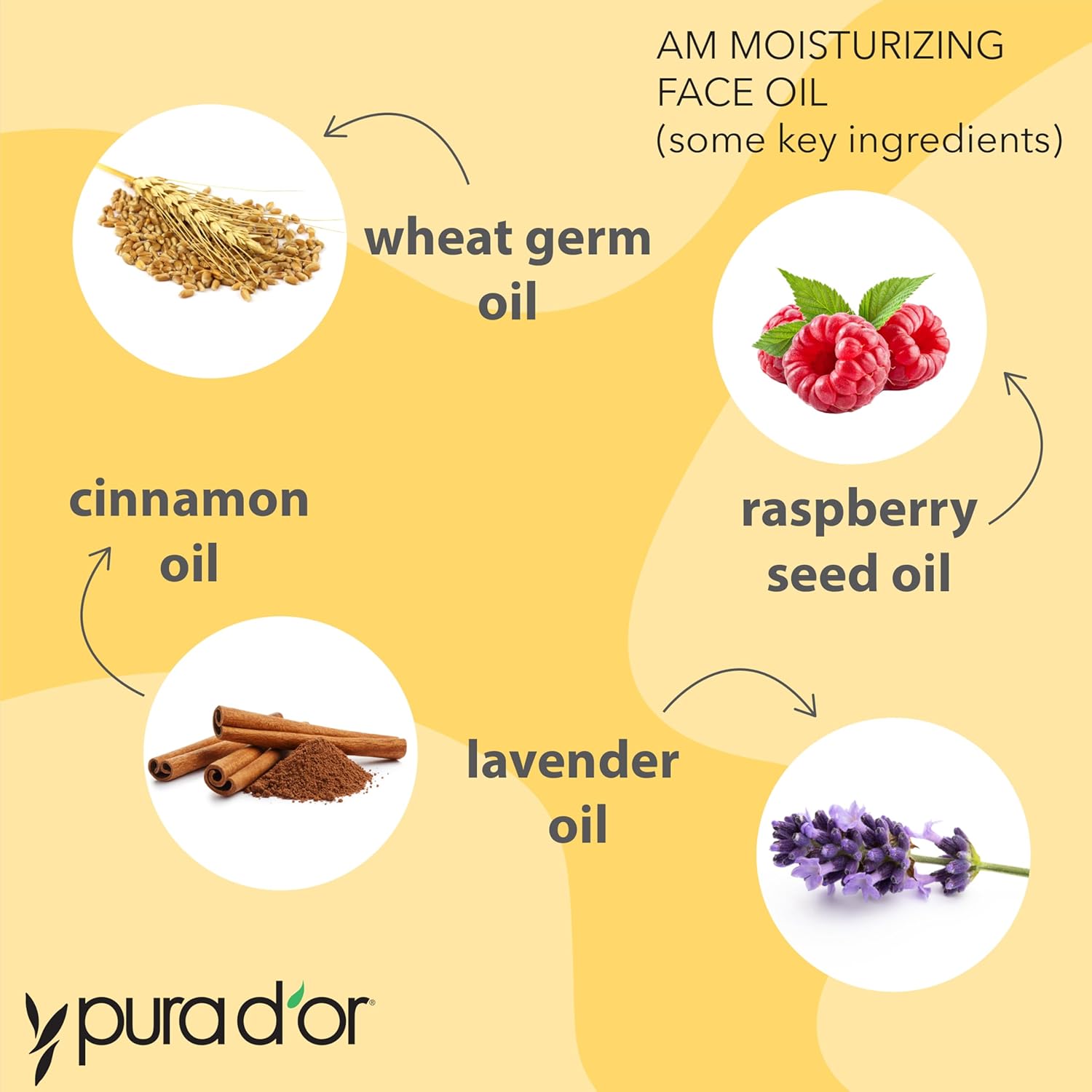 PURA D'OR 3.3 Oz ORGANIC AM Moisturizing Face Oil - Morning Glow Hydrating Skincare -Lightweight Moisturizer for Glowing Skin - All Natural, Vegan, Paraben-Free - Women & Men-FemmiqueWomen