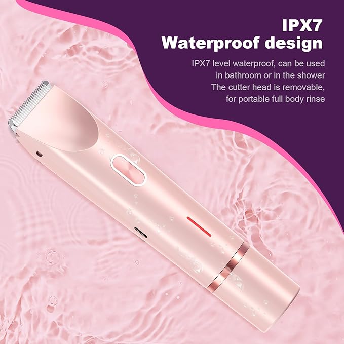 2025 New Bikini Trimmer for Women,Dermave Bikini Shaver,2-in-1 Electric Razors for Women(Pink)-FemmiqueWomen