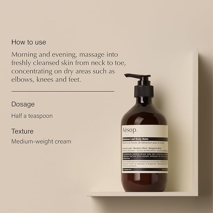 Aesop Geranium Leaf Duet | Gel Body Cleanser & Body Balm | Aromatic Pairing For Cleansed and Supple Skin | Paraben-Free, Cruelty-Free & Vegan |16.9 oz + 16.5 oz-FemmiqueWomen