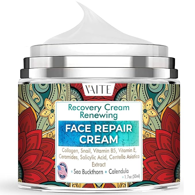 VAITE Face Moisturizer Remedy Skin Repair Cream with Snail, Salicylic Acid, Vitamin B5, Vitamin E, Collagen, and Ceramides for Men and Women Anti-aging Anti-wrinkle Made in USA Night and Day-FemmiqueWomen