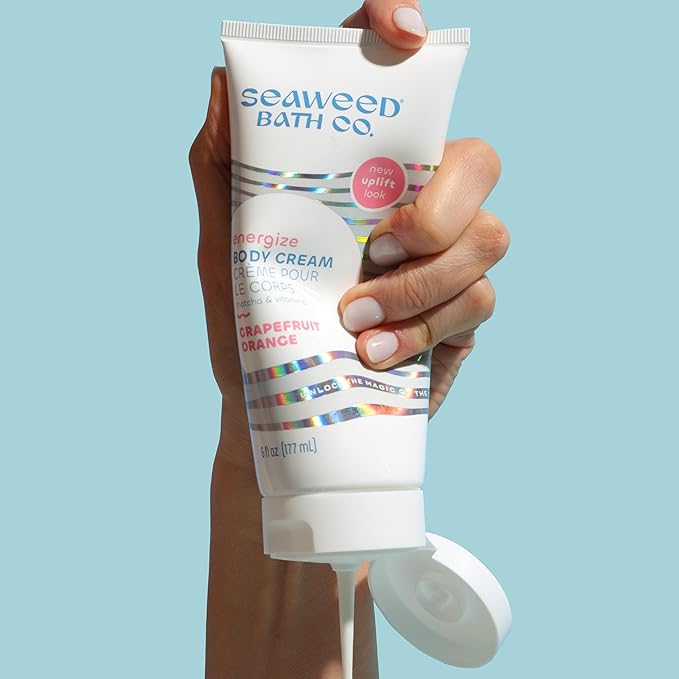 Seaweed Bath Co. Energize Body Cream - Grapefruit Orange | Hand and Body Lotion with Vitamin C, Hyaluronic Acid and Shea Butter | Invigorating Moisturizer For Dry Skin | 6 oz-FemmiqueWomen