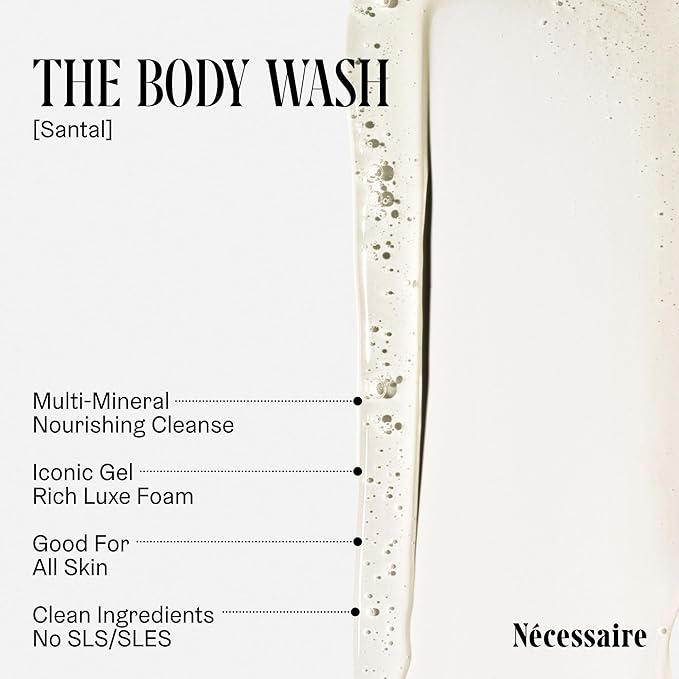 Nécessaire The Body Wash Santal. Natural Body Wash for Women & Men, Therapeutic Shower Gel with Epsom Salt + Minerals. Gel Cleanse,16.9 fl oz.-FemmiqueWomen