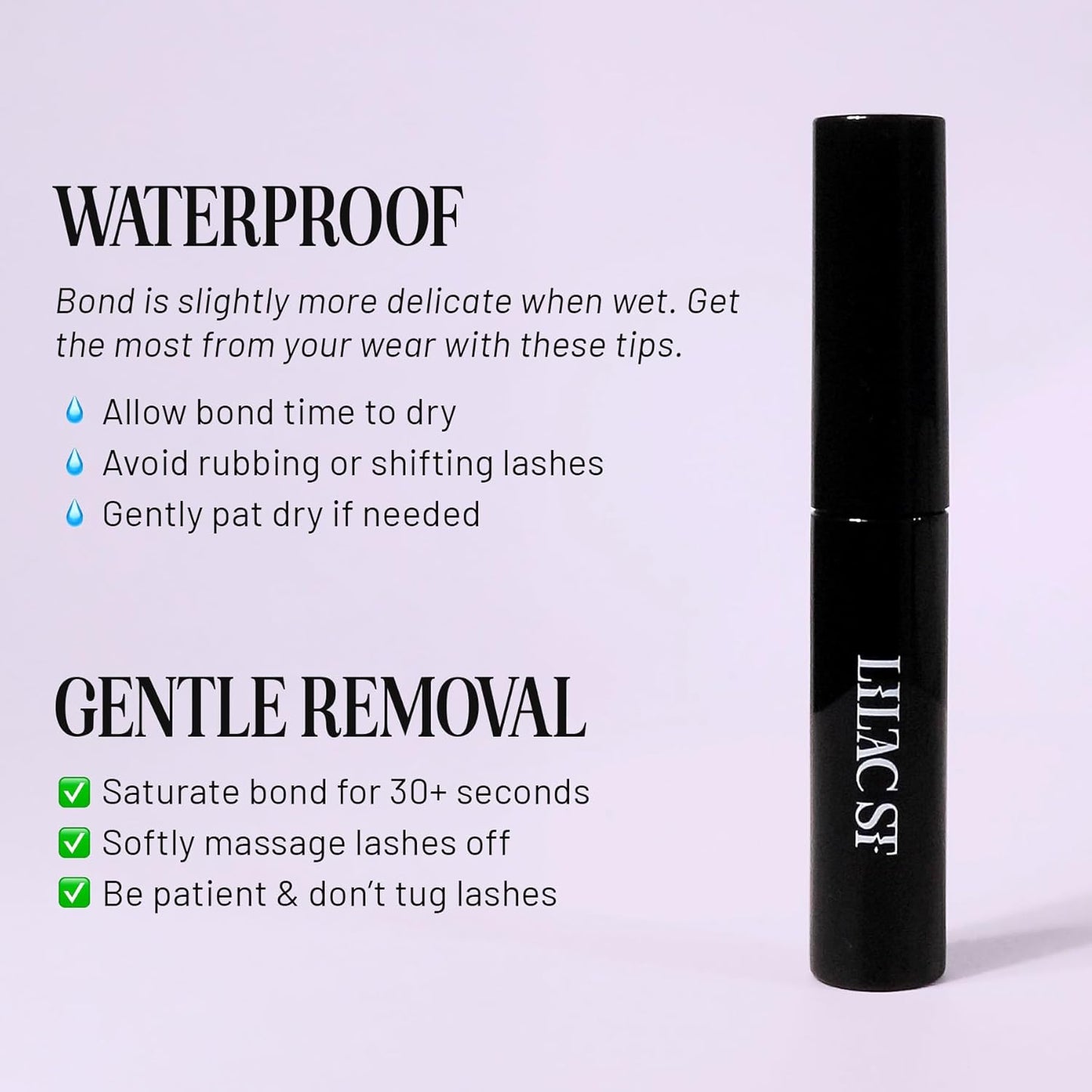 Lilac St - Eternal Bond Lash Glue (Black) - Lash Cluster Glue - Quick Dry Formula - Mini Mascara Wand Applicator - Strong & Flexible Hold - Waterproof - Cruelty Free, Vegan - Pack of 2-FemmiqueWomen