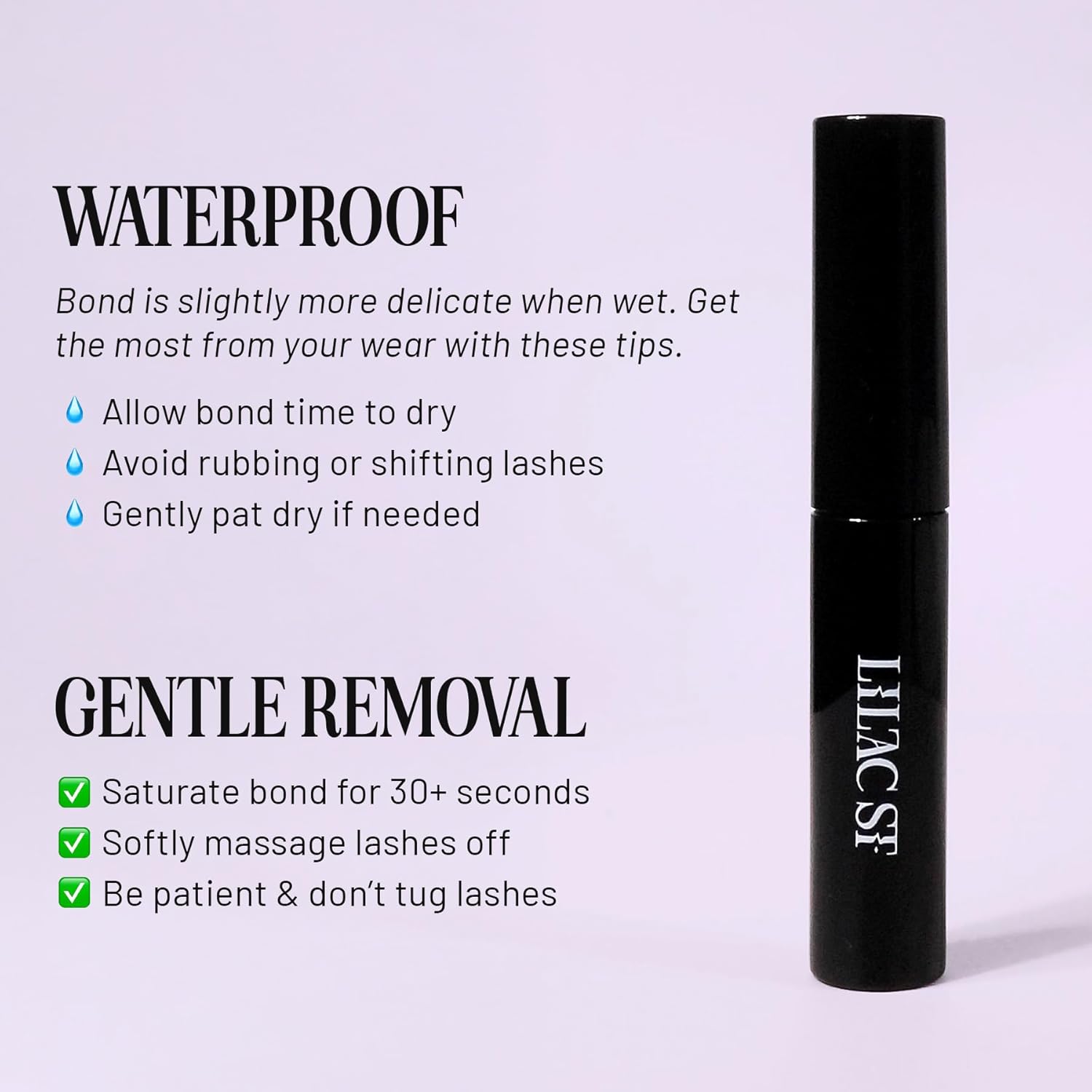 Lilac St - Eternal Bond Lash Glue (Black) - Lash Cluster Glue - Quick Dry Formula - Mini Mascara Wand Applicator - Strong & Flexible Hold - Waterproof - Cruelty Free, Vegan - Pack of 2-FemmiqueWomen