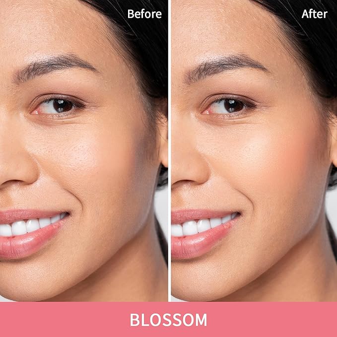 2Pcs Contour Stick Makeup，Cream Blush for Cheeks, Contour Stick + Blush Stick for Dewy Makeup Look，Long-Wear & Hydrating Formula | Contour Stick + Blossom Blush for Light to Light Medium…-FemmiqueWomen