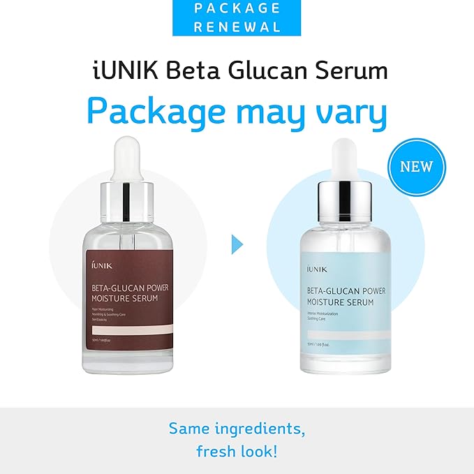 IUNIK Beta-Glucan Power Deep Moisture Vegan Serum Intense Hydration Mushroom Yeast Extracts Naturally-derived - Dry Mature Sagging Sensitive Skin Cell Regenerating Lifting Korean Skincare-FemmiqueWomen