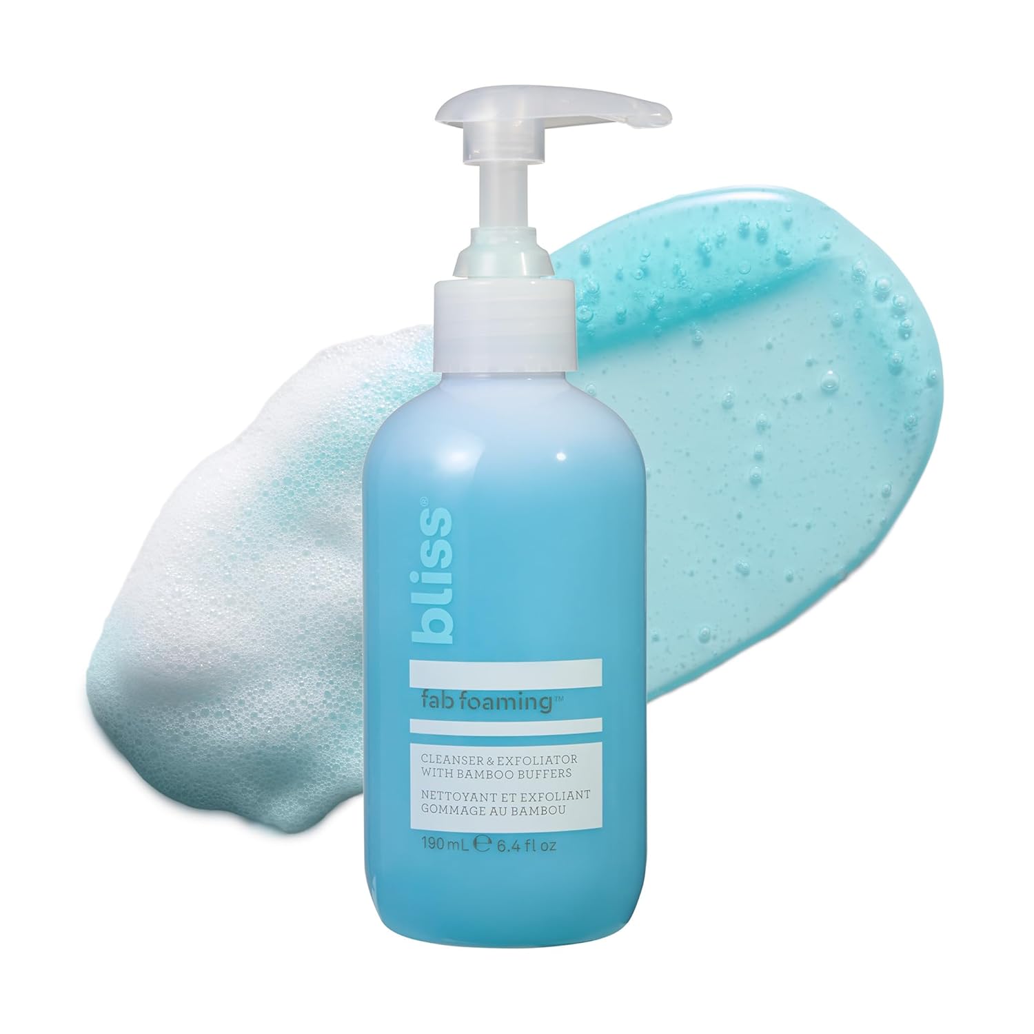 Bliss Fab Foaming 2-In-1 Cleanser and Exfoliator with Bamboo Buffers - 6.4 Fl Oz - Oil-Free Gel Face Wash - Makeup Remover - Vegan & Cruelty Free-FemmiqueWomen