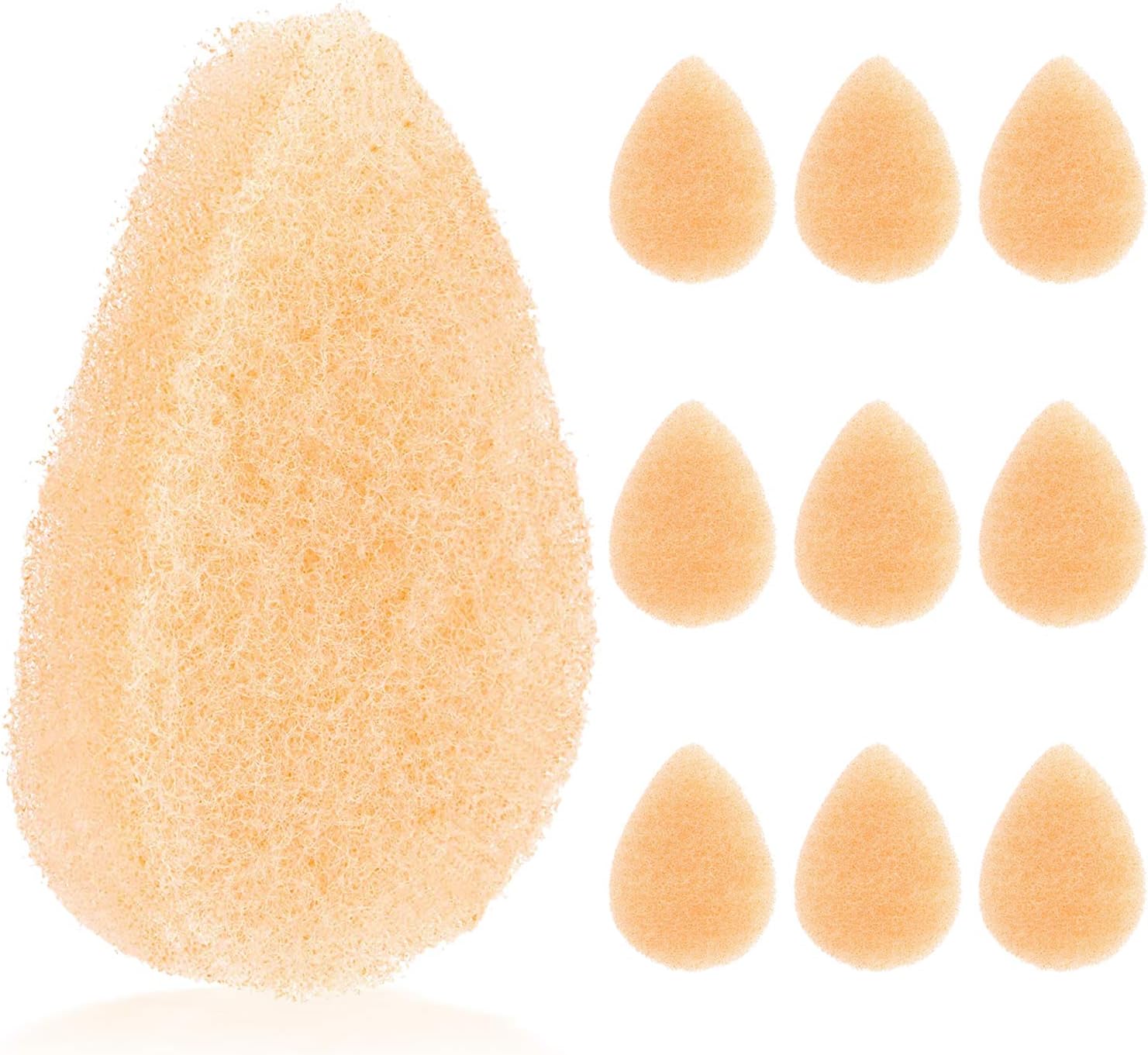 IMPRESA Face Scrubber Exfoliator Sponges - Regular Puff - Natural Medical-Grade Foam - 10 Pack Reusable Exfoliating Pads - Deep Cleanse & Dead Skin Removal - Normal to Oily Skin-FemmiqueWomen