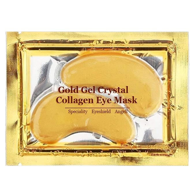 Jakuva 29PCS Gold Gel Crystal Collagen Eye Mask Under Eye Patches For Puffy Eyes and Dark Circles, Hydrating & Anti Aging,24k Gold Eye Mask Eye Patches for Moisturizing-FemmiqueWomen
