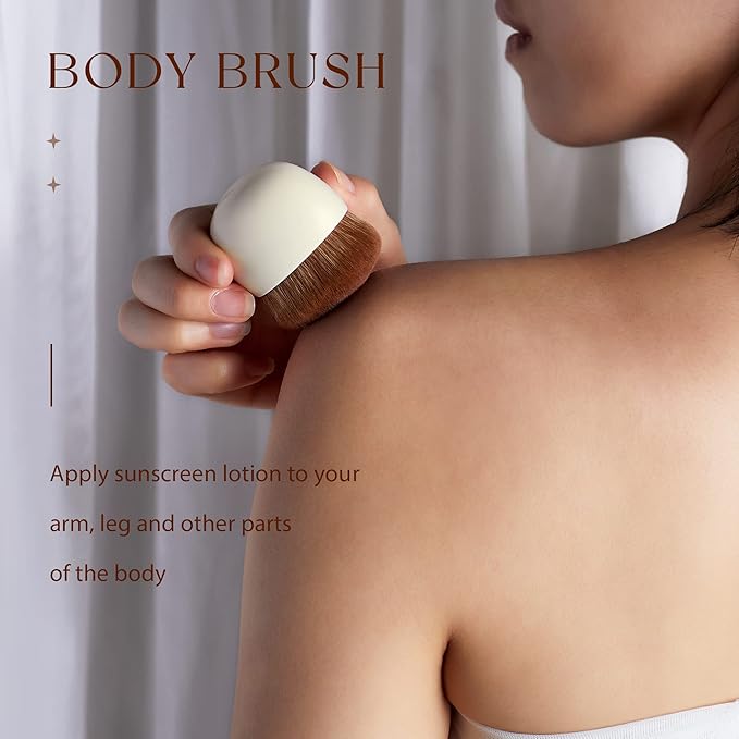 Jessup Makeup Brush, Foundation Brush Flat Top Kabuki Brush for Face Blush Liquid Powder Foundation Brush for Blending Buffing Stippling with Gift Box, Light Gray SF002-FemmiqueWomen