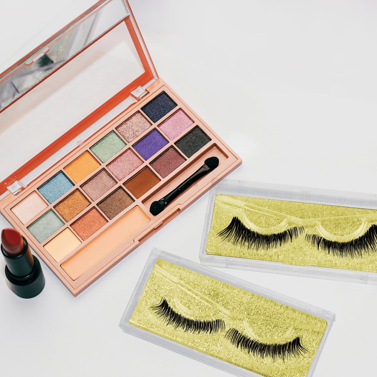 Rocutus Empty Lash Boxes for False Eyelashes - 30 Pack Lash Cases, Customizable Eyelash Packaging, Bulk Lash Storage Containers, Lash Box Packaging, Premium Display & Protection (Yellow)-FemmiqueWomen