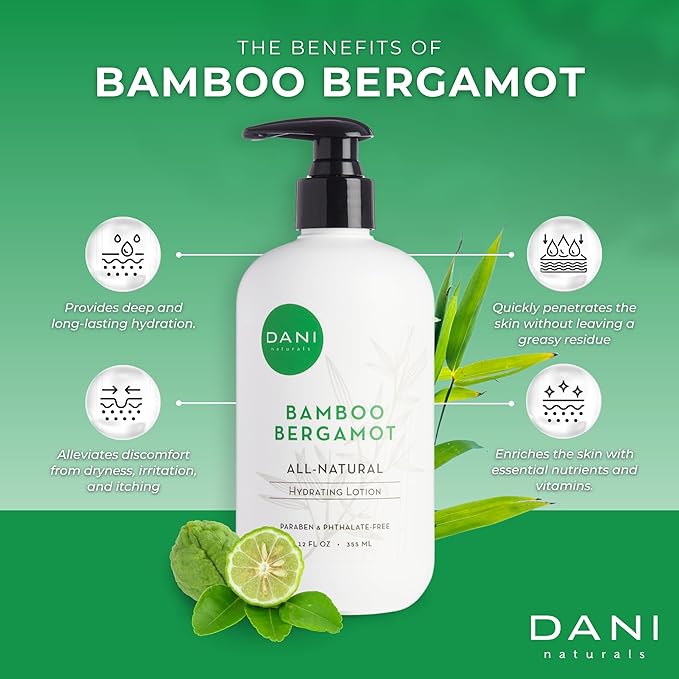 Naturals Hand & Body Lotion - Clean Bamboo Bergamot Scented, Deep Hydration Lotion for Dry Skin, With Shea Butter & Aloe Vera, Natural & Organic Ingredients, Paraben-Free, 12 Oz-FemmiqueWomen