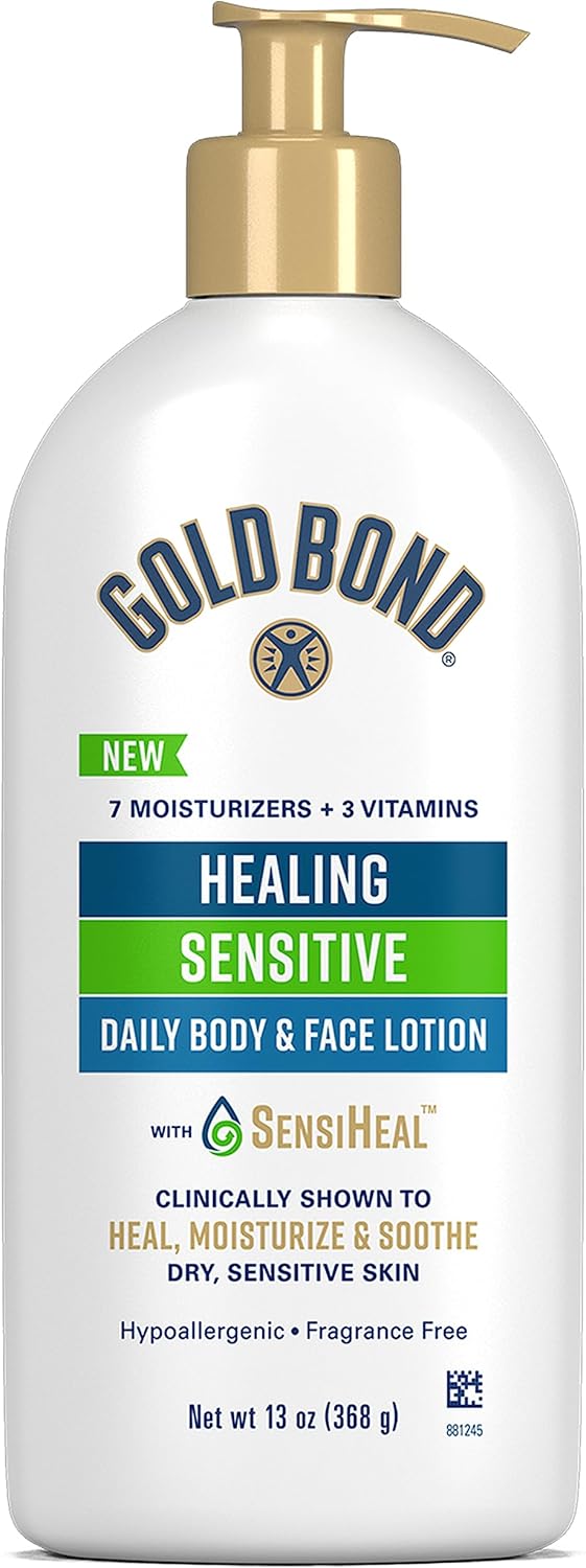 Gold Bond Healing Sensitive Daily Body & Face Lotion for Dry, Sensitive Skin, 13 oz.-FemmiqueWomen