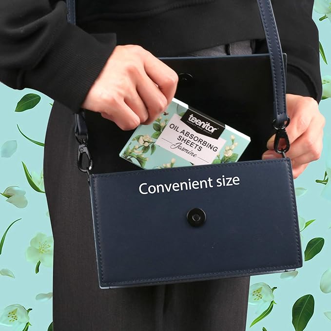 Teenitor Oil Absorbing Sheets for Face, 1000 Sheets Jasmine Oil Blotting Paper for Oily Skin, Natural Oil Control Film Oil Blotting Sheets for Face Men Women, Face Oil Sheets-FemmiqueWomen