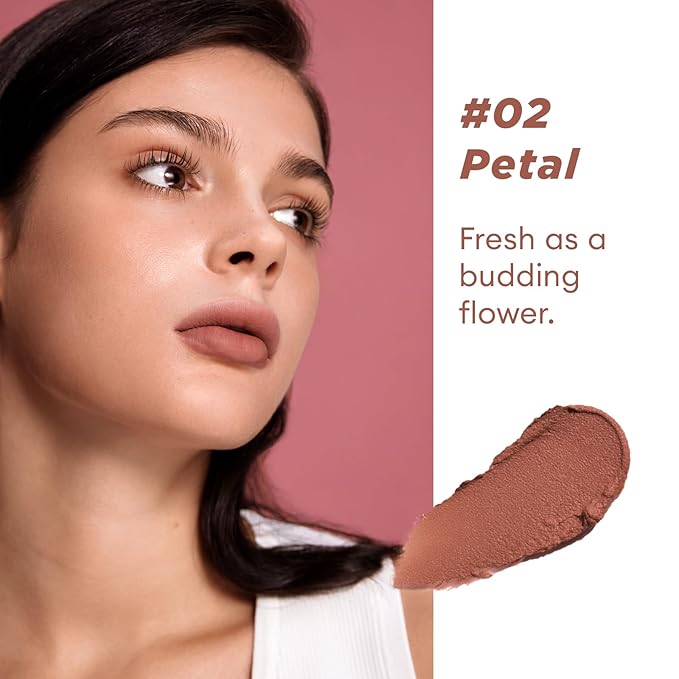 ITY Velvet Matte Finish Lip Stain-Mousse Textured Lip Clay, Nude Shade, Conceals Lip Lines, Rich Pigment Lip Tint Lipsticks, 0.14 oz (4g) in Petal-FemmiqueWomen