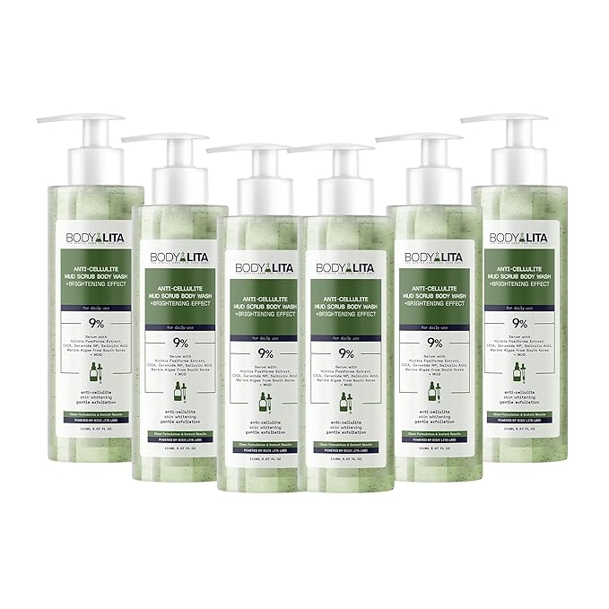 Anti Cellulite Mud Scrub Body Wash, Reduces Cellulite, Gentle Exfoliating, Improves Skin Texture, Provides a Smoother Look, 5.07 Fl Oz (6)-FemmiqueWomen