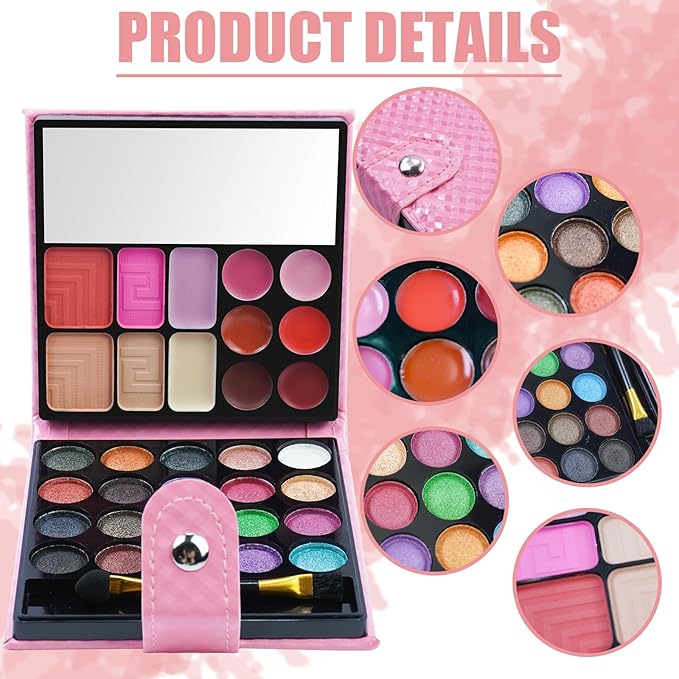 32 Colors Eyeshadow Palette Makeup Contouring Kit Combination with Lipgloss, Blusher and Concealer #2 - Perfect for Professional and Daily Use-FemmiqueWomen