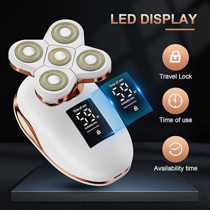 2-in-1 Electric Razors for Women, Wet/Dry 5D Razor & Hair Trimmer with USB Adapter & Charging Cable,5D Rechargeable Rotary Shaver with Lithium-Ion Battery, Water Resistant Grooming Kit-FemmiqueWomen