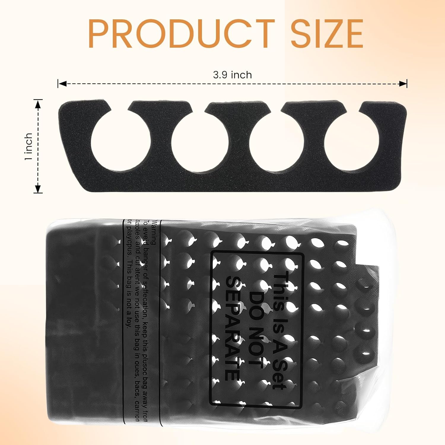 300 Pcs Toe Separators for Nail Polish Bulk Toe Separator Pedicure Correct Foot for Men Women Nail Polish Comfy Soft Pedicure Supplies (Black)-FemmiqueWomen