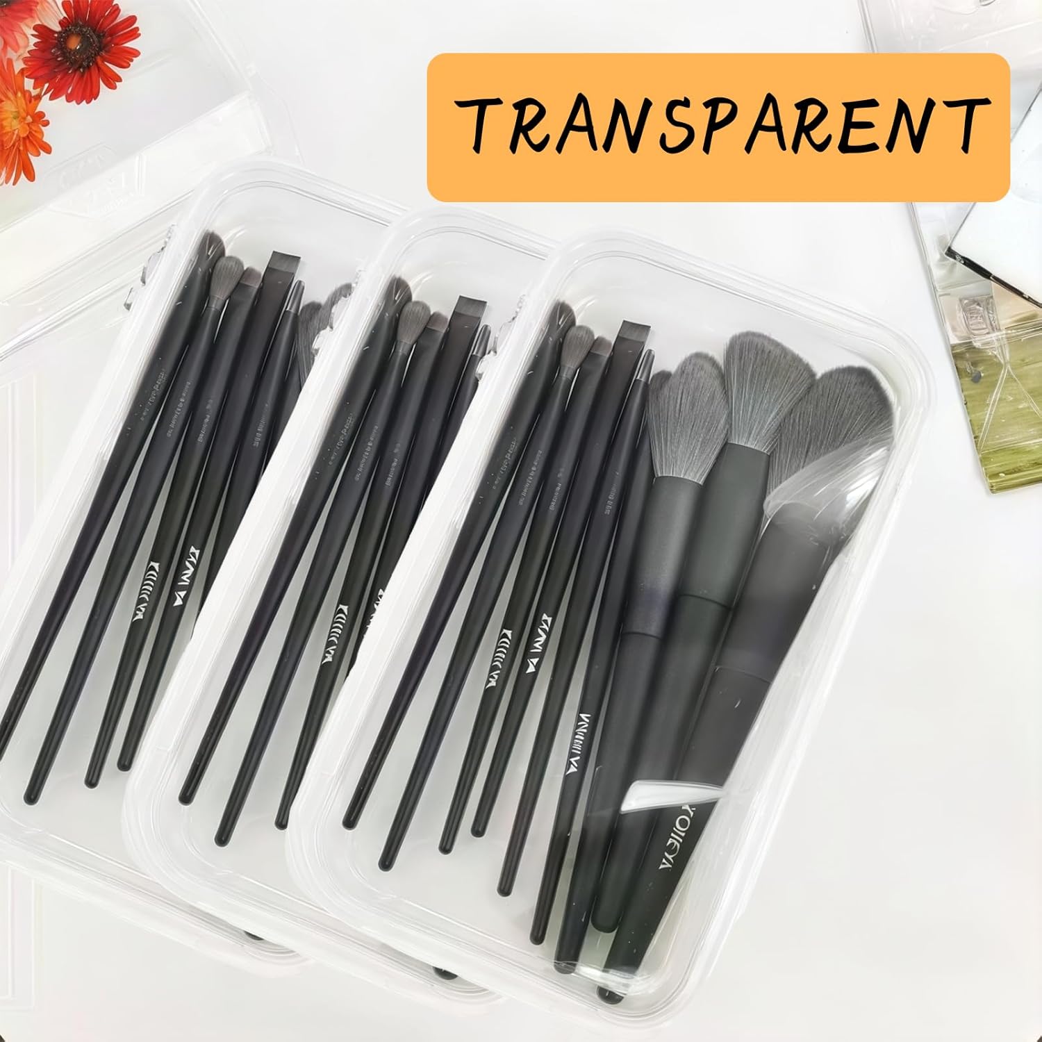 3 Pcs Zippered Transparent Cases，Clear Hard Pouch，Portable Double Zipper Hard Bag,Waterproof Clear Hard Shell Zipper Case for Cosmetic Storage, Snacks, Pencil Case (Small*3)-FemmiqueWomen