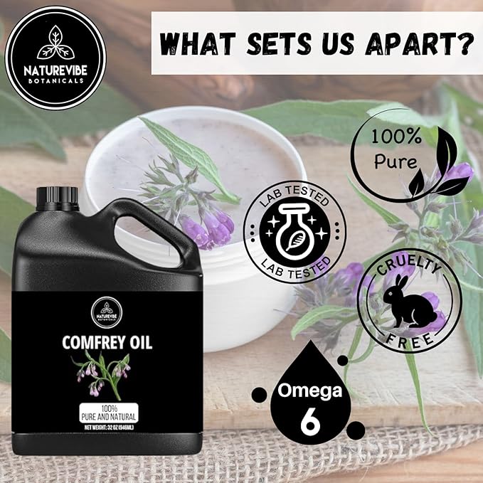 Naturevibe Botanicals Comfrey Oil 32 Ounces | 100% Pure and Natural | Great for Skin Care and Hair Care-FemmiqueWomen