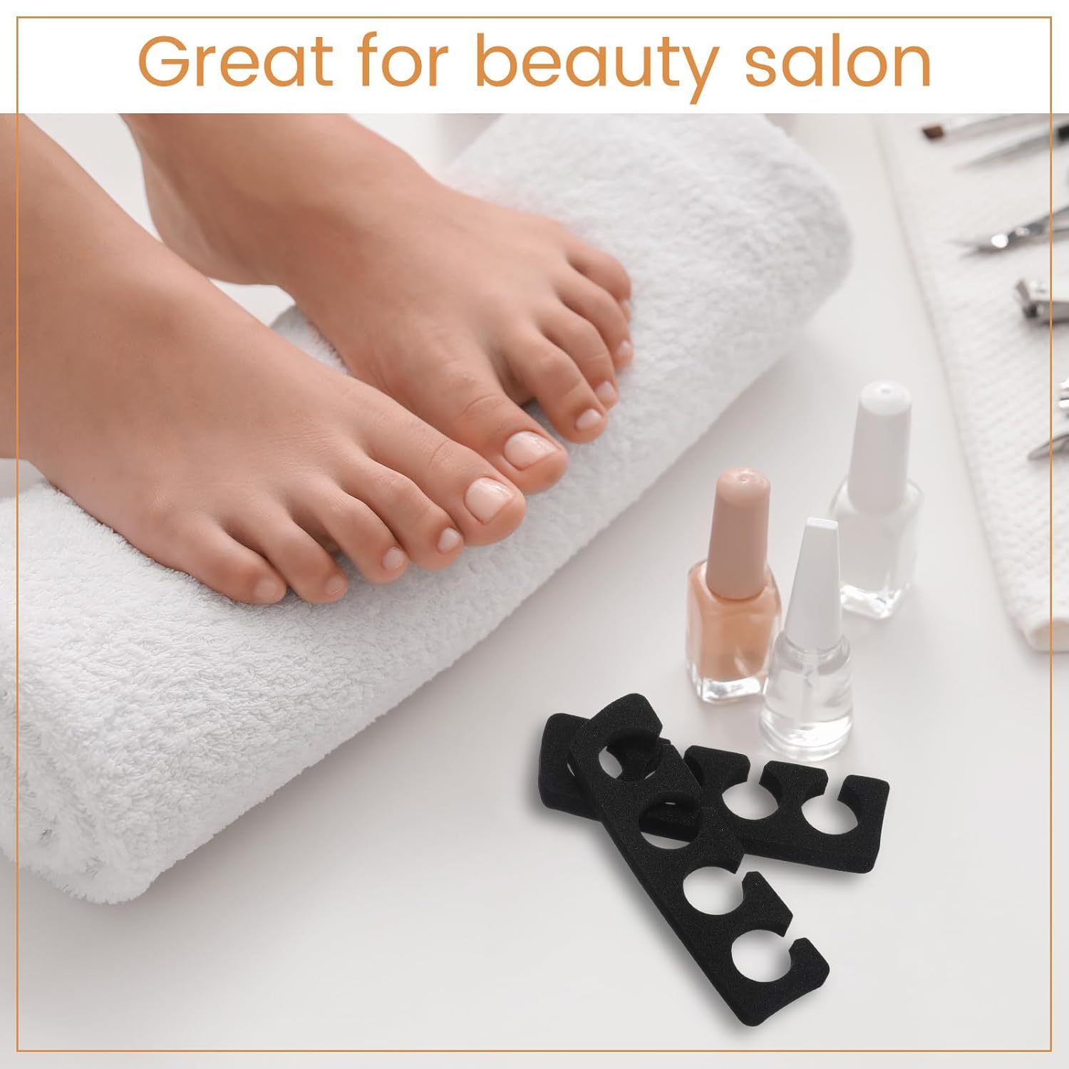 300 Pcs Toe Separators for Nail Polish Bulk Toe Separator Pedicure Correct Foot for Men Women Nail Polish Comfy Soft Pedicure Supplies (Black)-FemmiqueWomen