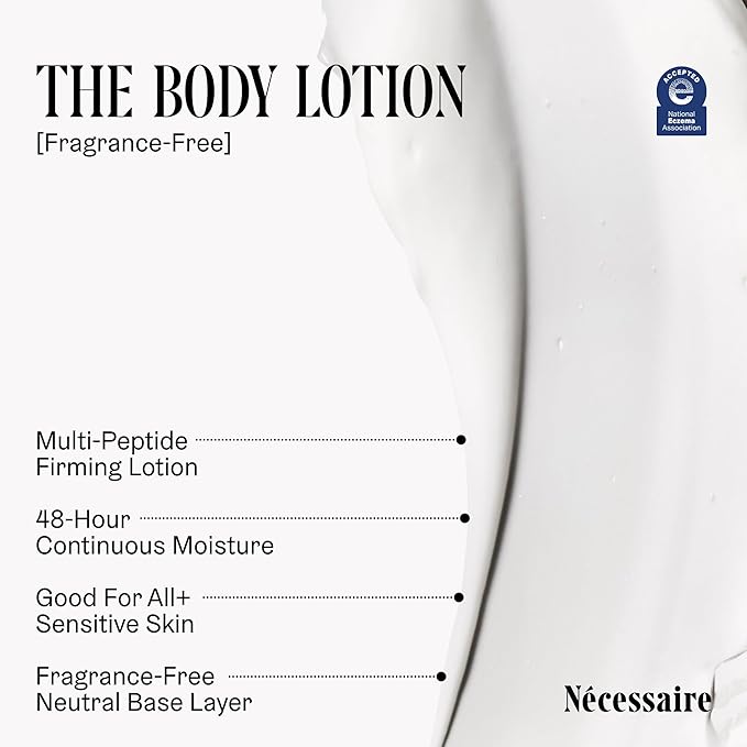 Nécessaire The Body Lotion with Pump. Fragrance-Free. Multi-Peptide Firming Lotion to Moisturize, Firm, Strengthen. 2.5% Niacinamide, Vitamin C/E + Omega 6/9. 450ml / 15.2 fl oz-FemmiqueWomen