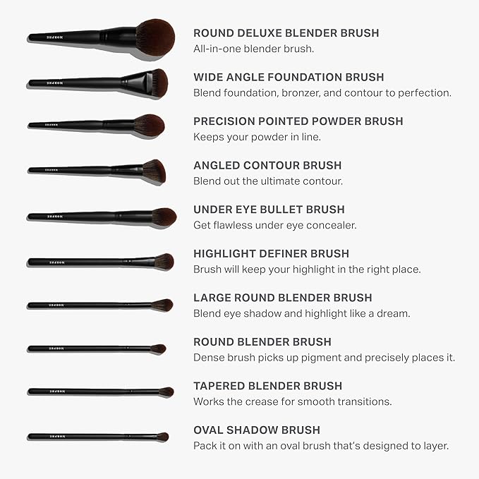 Morphe MUA Life Makeup Brushes - 20 Piece Makeup Brush Set of Eye and Face Brushes - Made with Synthetic Bristles and Includes Carrying Case (20 Count)-FemmiqueWomen