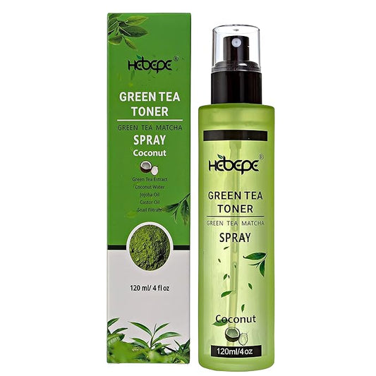Green Tea Matcha Facial Toner Mist with Coconut Water, Refreshing, and Soothing Face Toner, with Jojoba Oil, Castor Oil, Snail Filtrate,120ml-FemmiqueWomen