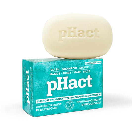 ANDREW LESSMAN pHact Moisture-Rich, Soap-Free Cleansing Bar. Natural Skin pH. Fragrance-Free. All Skin Types - Even Sensitive Skin. Hypoallergenic. Dermatologist Tested. 12 Pack 4.25 oz each-FemmiqueWomen