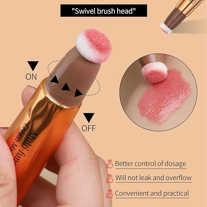 3pcs Contour Beauty Wand, Blush Wand and Liquid Highlighter Wand with Cushion Applicator, Long Lasting Silky Smooth Blendable Contour Highlighter Blush Stick,Cruelty Free,Contour +Blush +Highlighter Set（#01+#03+#05）-FemmiqueWomen