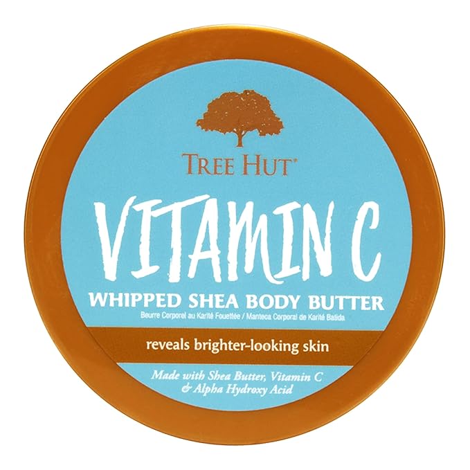 Tree Hut Vitamin C Whipped Shea Body Butter, 8.4oz, Lightweight, Long-lasting, Hydrating Moisturizer with Natural Shea Butter for Nourishing Essential Body Care-FemmiqueWomen