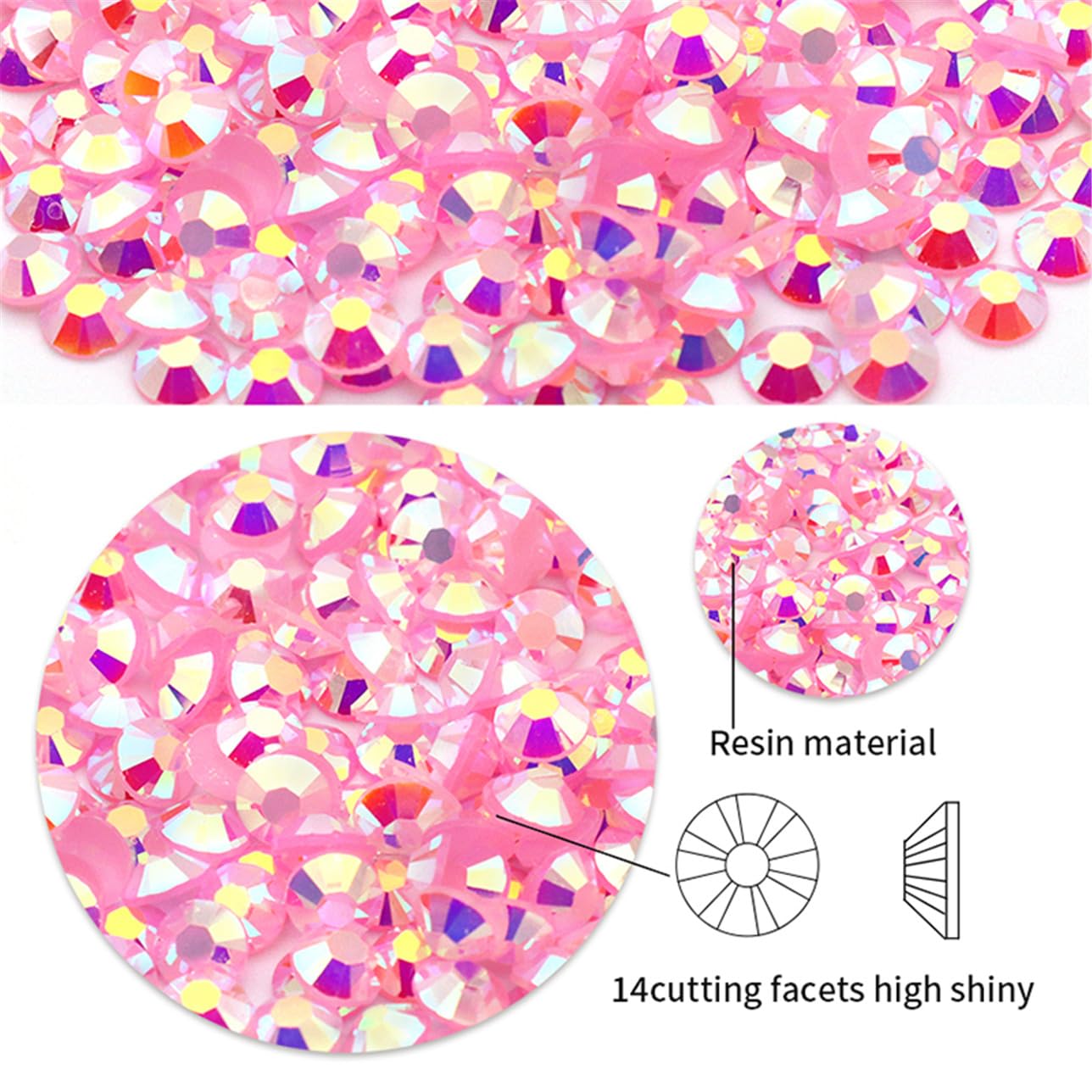 2250 Pcs SS16 4mm AB Flatback Rhinestones for Nails Art Crafts Glitter Round Shine Gems Crystals DIY Clothes Shoes （Light Blue AB）-FemmiqueWomen