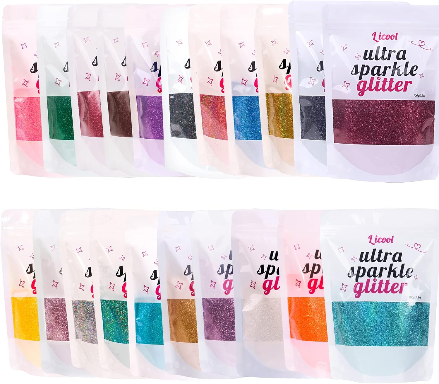 100g Holographic Ultra Fine Glitter, Sparkle Makeup Glitter, Extra Fine Craft Glitter Resin Sequins for Epoxy Glass Resin Art Tumblers Body Hair Face Nail (Laser Silver)-FemmiqueWomen