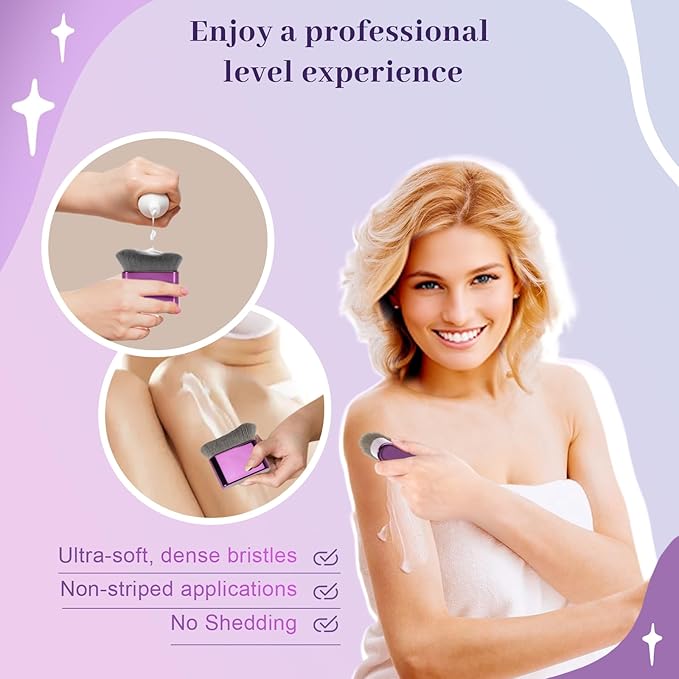 Self Tanner Brush for Body & Face - Kabuki Makeup Brush for Self-Tanner,Tanning Mousse,Foundation & Bronzer | Streak-Free Application,Super Soft Bristles,Professional Tanning & Body Makeup Tool-FemmiqueWomen